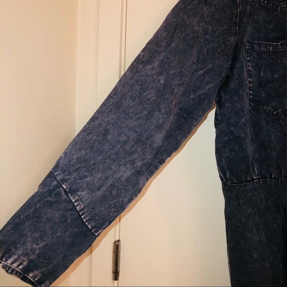 Young Fabulous & Broke Blue Tencel Shirt Dress Long Sleeve Size M - Picture 7 of 14